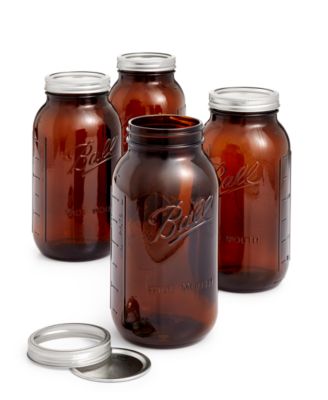 Ball Jar - Set of 4 Half Gallon Amber Jars