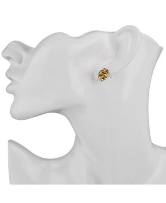 Acorn Stud Earring With Cubic Zirconia Stones