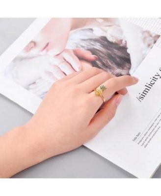 Stackable Cubic Zirconia Fruit Ring Set