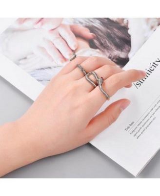 nOir Multi Finger Cubic Zirconia Snake Ring