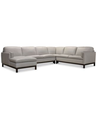 Virton 136" 4-Pc. Leather Chaise Sectional Sofa, Created for Macy's