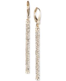 Gold-Tone Micropavé Linear Drop Earrings 