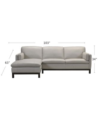 CLOSEOUT! Virton 2-Pc. Leather Chaise Sectional Sofa, Created for Macy's