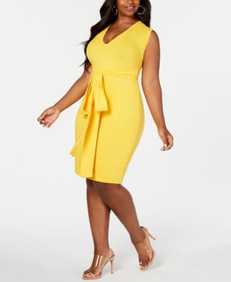 macys plus size yellow dresses