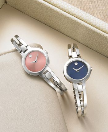 Movado - Women's Swiss Amorosa Stainless Steel Bangle Bracelet Watch 24mm