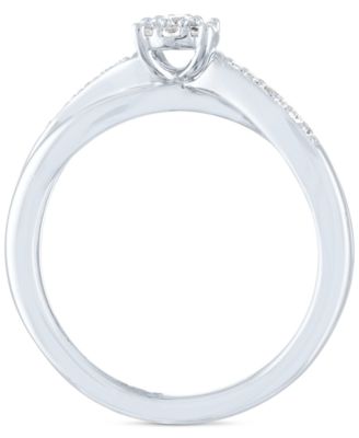 Diamond Cluster Promise Ring (1/6 ct. t.w.) in Sterling Silver