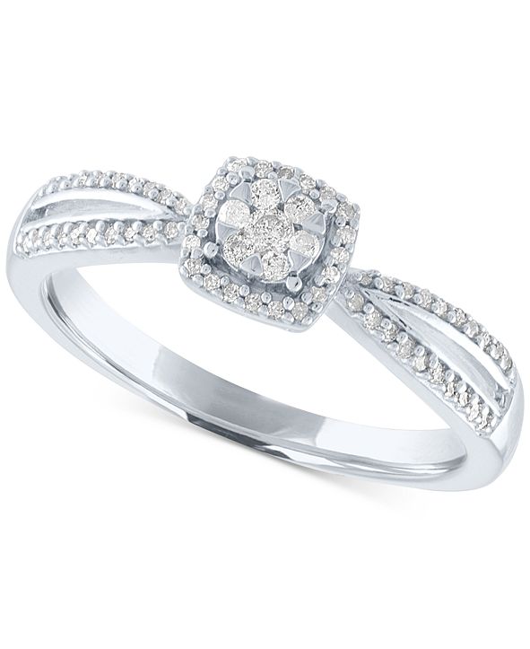 Promised Love Diamond Cluster Promise Ring (1/6 ct. t.w ...