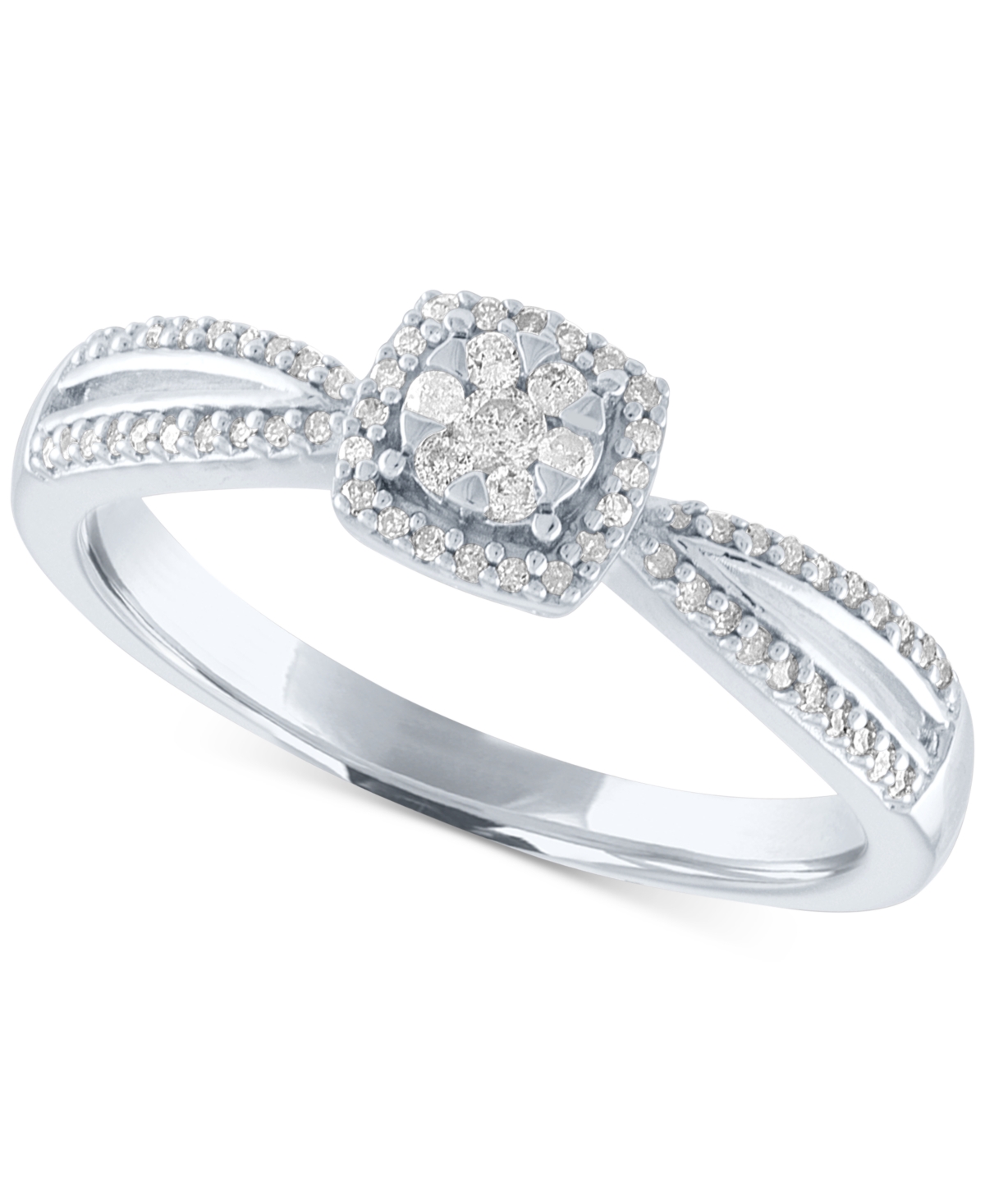 Diamond Cluster Promise Ring (1/6 ct. t.w.) in Sterling Silver - Sterling Silver