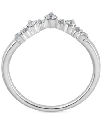 Diamond V-Shape Wedding Band (1/5 ct. t.w.) in 14k White Gold