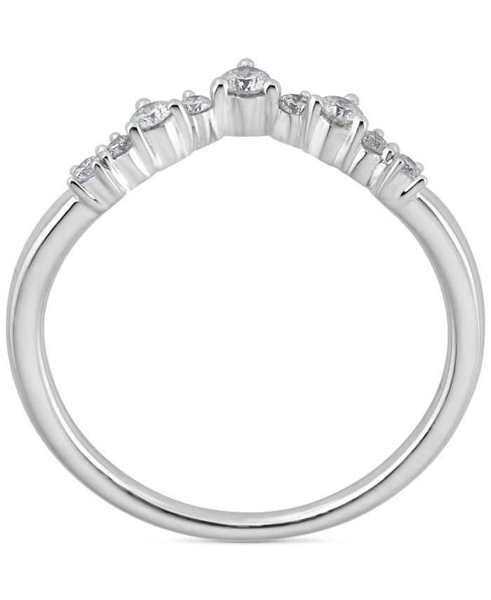Macy's Diamond VShape Wedding Band (1/5 ct. t.w.) in 14k White Gold