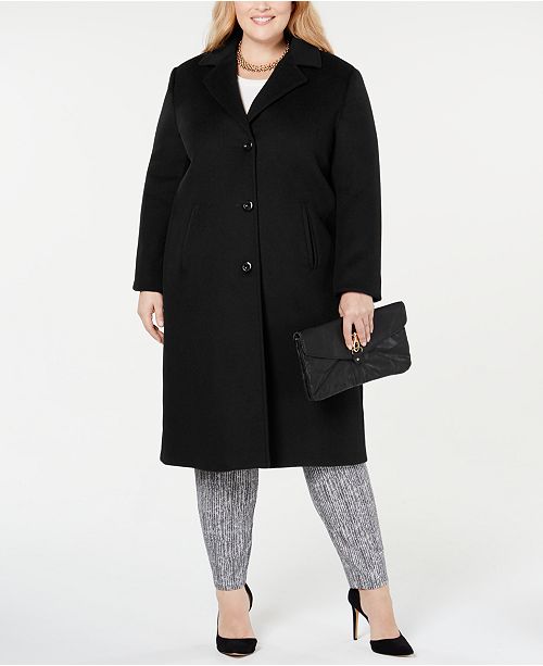 Jones New York Plus Size Notch Collar Single Breasted Reefer