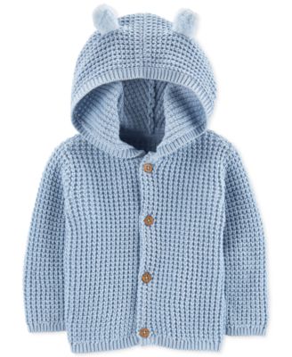 Carter's - Baby Boys Hooded Cardigan Sweater with 3D Ears