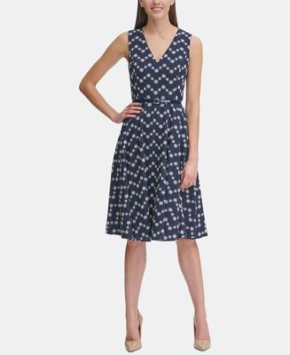 Tommy Hilfiger Floral Eyelet Fit & Flare Dress - Macy's