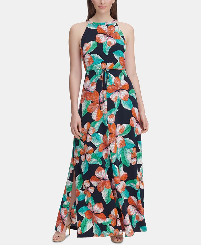 Tommy Hilfiger Floral Print Twill Maxi Dress - Macy's