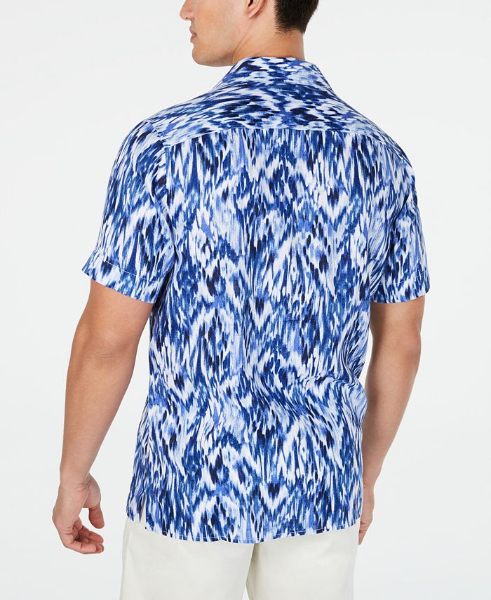 Tasso Elba Men's Utata Ikat Linen Shirt, Created for Macy's & Reviews ...