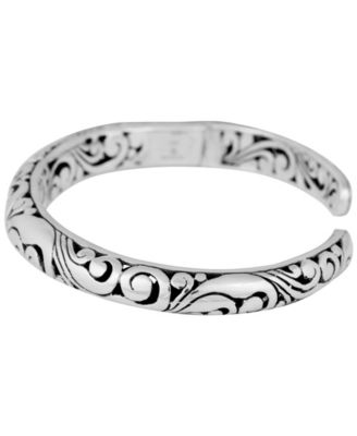 DEVATA Bali Heritage Classic Sterling Silver Cuff Bracelet Embellished ...