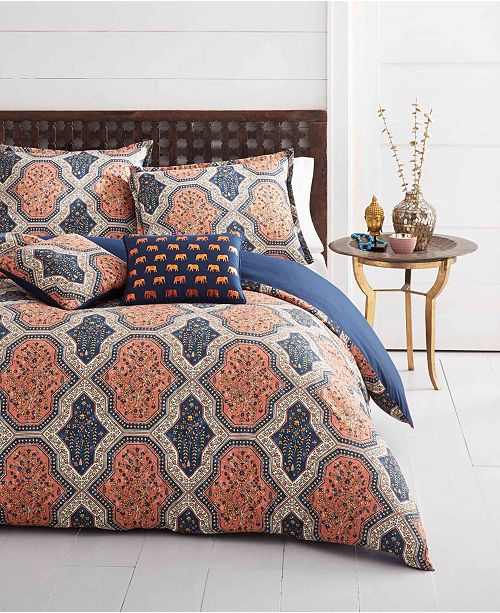 Vera Wang Azalea Skye Rhea Orange Duvet Set Full Queen Reviews Duvet Covers Bed Bath Macy S