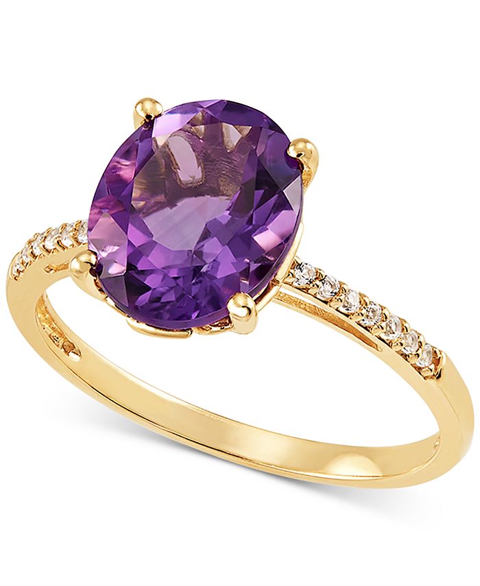 Macy's Amethyst (2-1/3 ct. t.w.) & White Topaz Accent Ring in 10k Gold ...