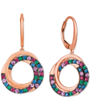 image of Le Vian Multi-Gemstone (1-1/10 ct. t.w.) Drop Earrings in 14k Rose Gold
