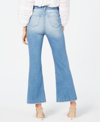 FLYING MONKEY Belted Cropped Flared Jeans