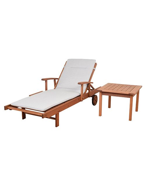 Amazonia 2 Piece Patio Chaise Lounger Set With Cushion Reviews Furniture Macy S