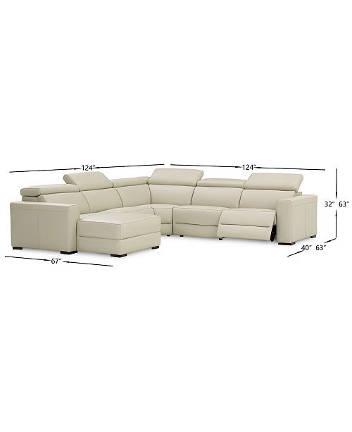 Furniture Nevio 124 5 Pc Fabric Sectional Sofa With Chaise 1