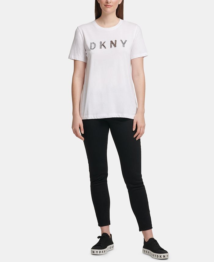 DKNY Sequin Logo T-Shirt - Macy's