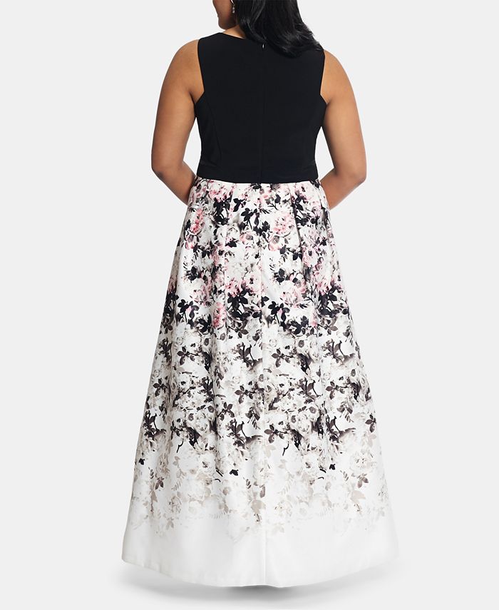XSCAPE Plus Size Printed Ball Gown - Macy's