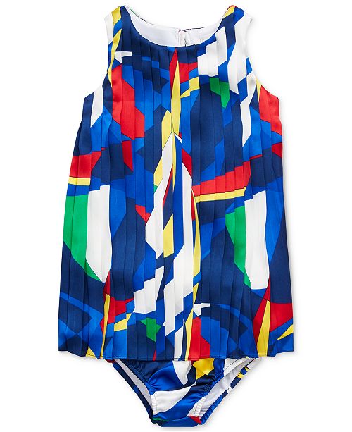 Polo Ralph Lauren Baby Girls Pleated Graphic Dress Reviews Dresses Kids Macy S
