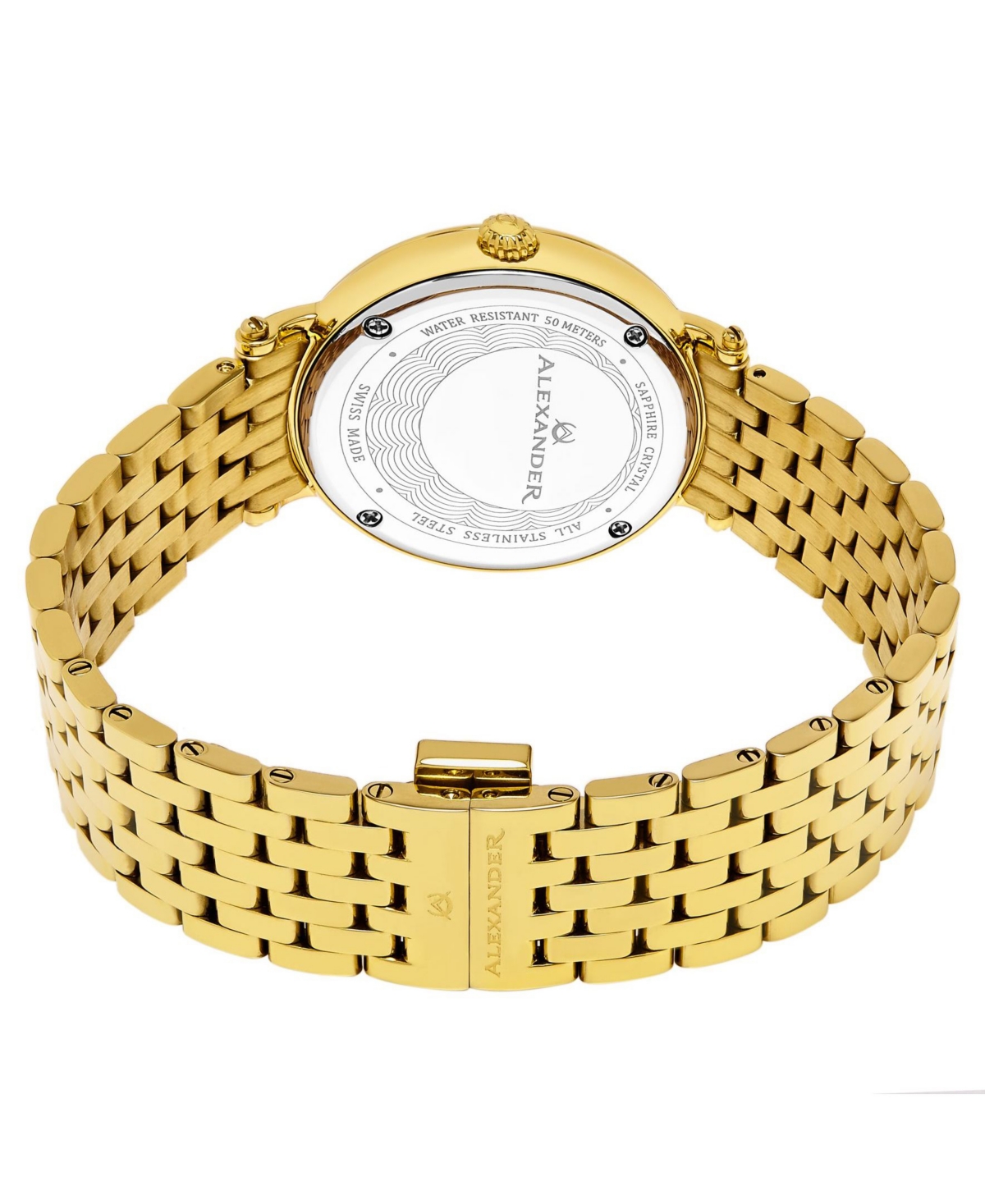 Alexander Watch , Ladies Quartz Small-Second Watch with YellowTone Stainless Steel Case on YellowTone Stainless Steel Bracelet