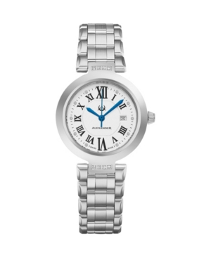 image of Alexander Watch AD203B-01, Ladies Quartz Date Watch with Stainless Steel Case on Stainless Steel Bracelet