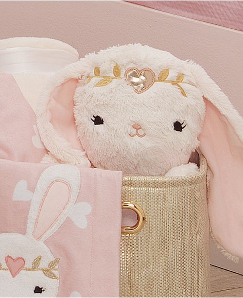 Lambs & Ivy Confetti Plush Bunny Stuffed Animal with Heart Crown 10
