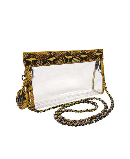 Nu Women Zoe Braided Chain Strap Clear Purse Reviews Handbags
