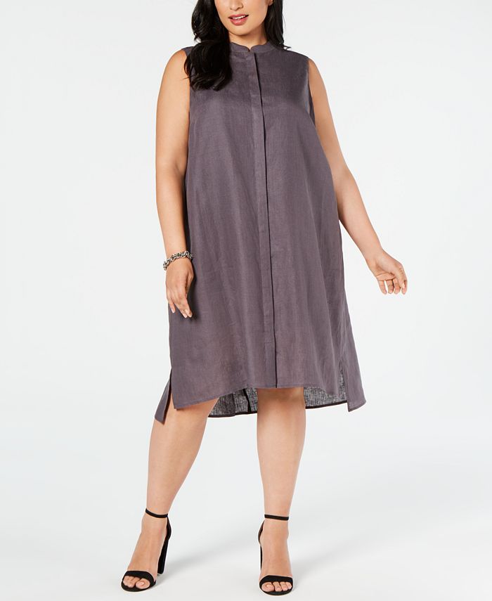 Anne Klein Plus Size Linen Trapeze Dress Macy s