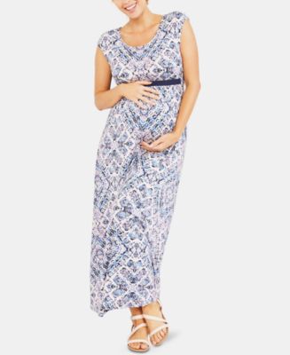 jessica simpson maternity maxi dress NWT! Jessica Simpson MATERNITY Faux Wrap Floral Kimono Sleeve Maxi Dress S  Blue