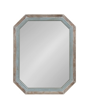 Kate And Laurel Palmer Wood Octagon Wall Mirror In Blue