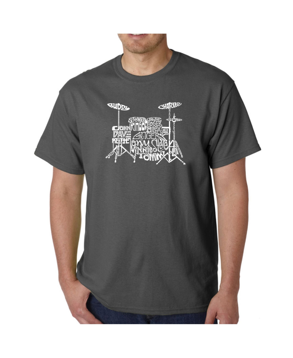 La Pop Art Mens Word Art T-Shirt - Drums