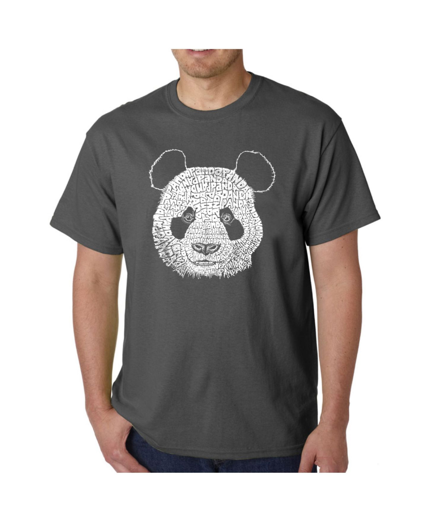 Мужская футболка LA Pop Art Word Art T-Shirt - Panda Head, цвет: Чёрный — фото 4