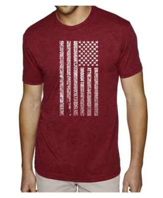 Men's Cotton/Poly Blend Word Art T-Shirt - USA Flag Anthem