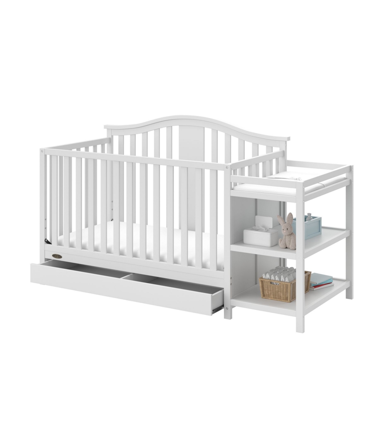 Graco Solano 4-in-1 Convertible Crib & Changer with Drawer - Pebble Gray