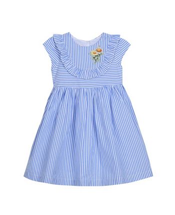Laura Ashley Little Girls Cap Sleeve Seersucker Dress - Macy's