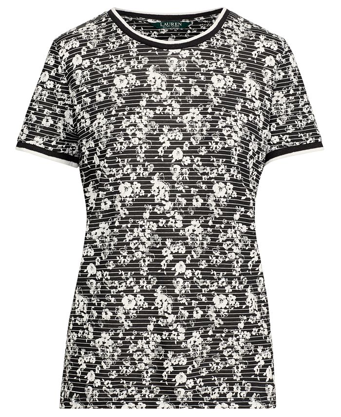 Lauren Ralph Lauren Double-Print T-Shirt - Macy's