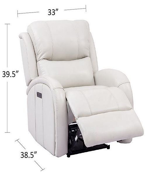 Furniture Leiston Leather Dual Power Recliner with USB Power Outlet & Reviews - Furniture - Macy&#39;s