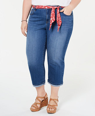 Style & Co Plus Size Slim-Leg Capri Jeans, Created for Macy's & Reviews ...