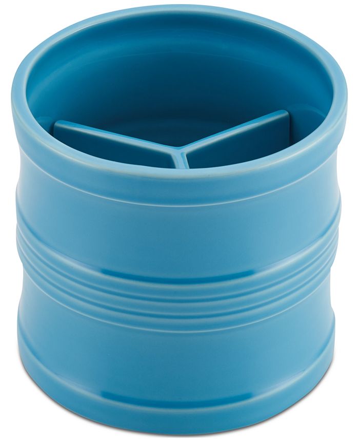 Circulon Ceramics 7.5" Tool Crock with Partition Insert, Aqua Macy's