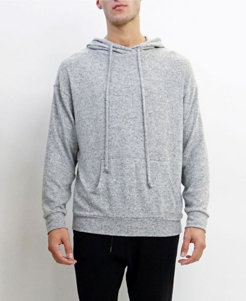 Мужское худи COIN 1804 Ultra Soft Lightweight Long-Sleeve, цвет: Меланжевый серый