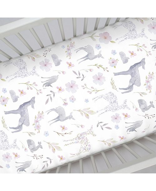 NoJo Floral Deer Fitted Crib Sheet & Reviews - Sheets & Pillowcases ...