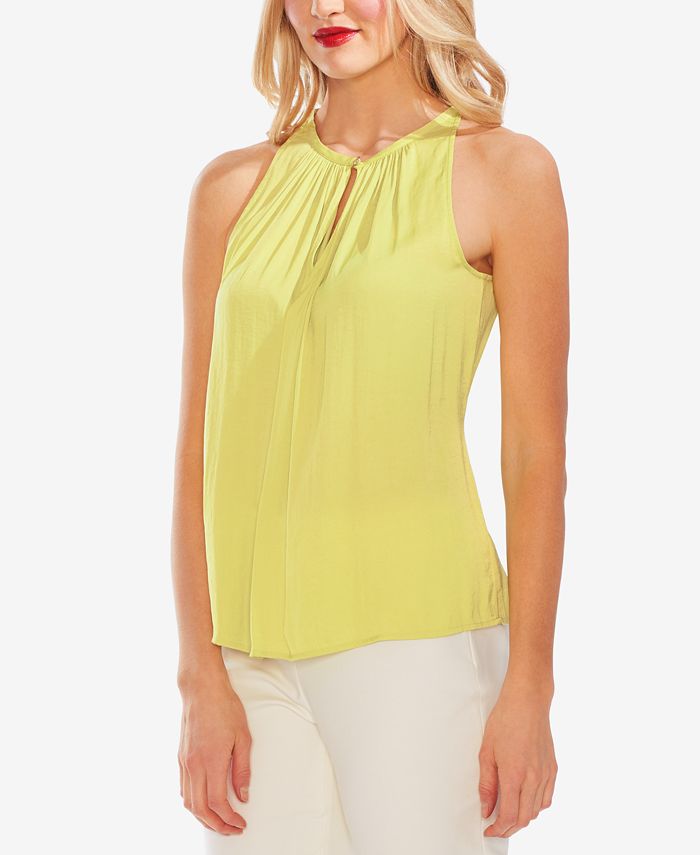 Vince Camuto Gathered-Neck Keyhole Top - Macy's