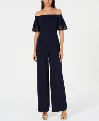 calvin klein off the shoulder jumpsuit