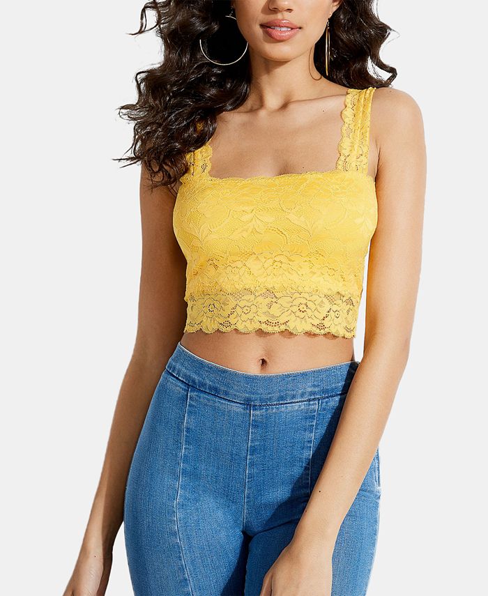 GUESS Denna Lace Crop Top Macy's